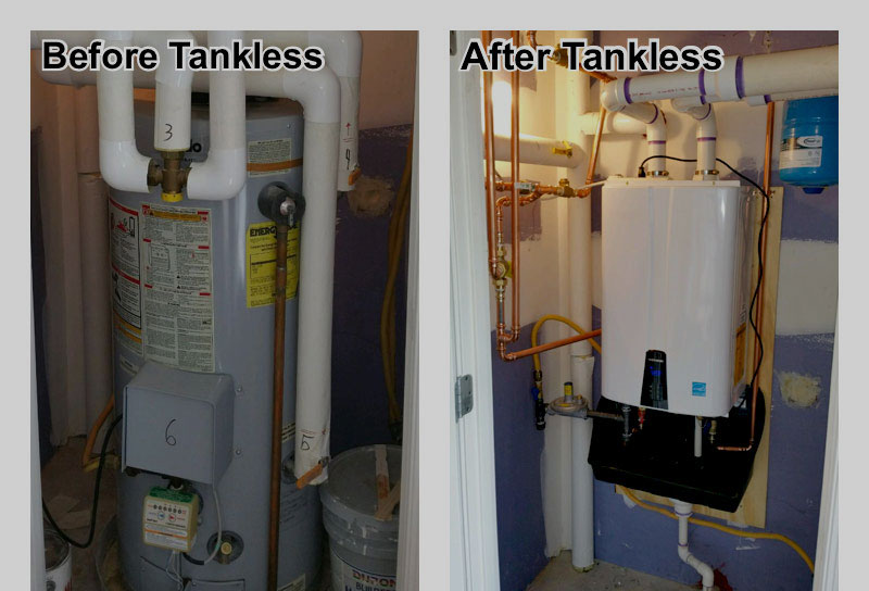 Tankless Water Heater Before & After